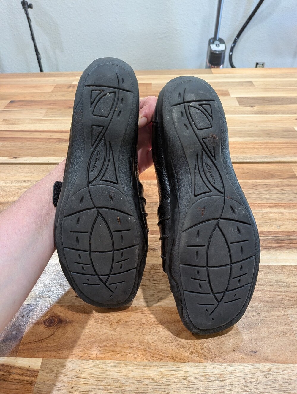 Clarks Artisan Flats Size 7.5M Black Leather Comfort Mary Jane Shoes Casual - Picture 7 of 9